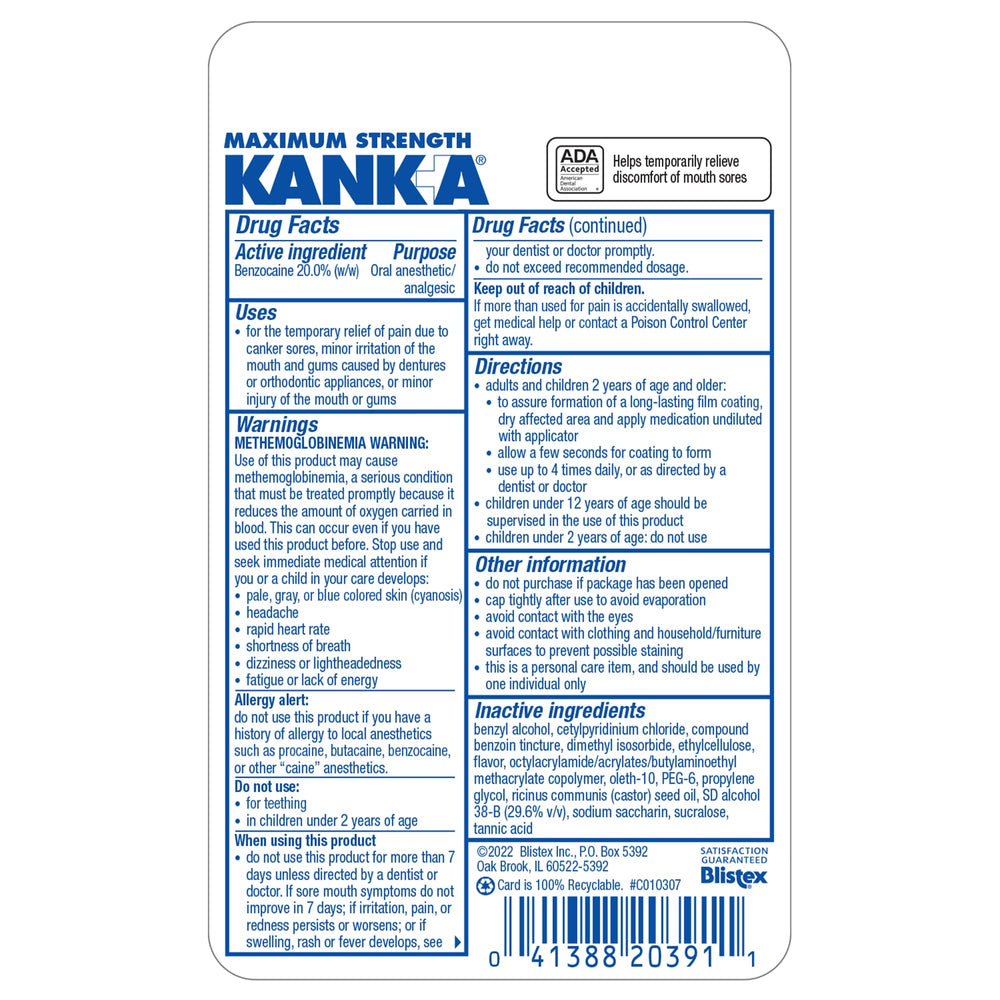 Kank-A Mouth Pain Liquid 1-pack packaging