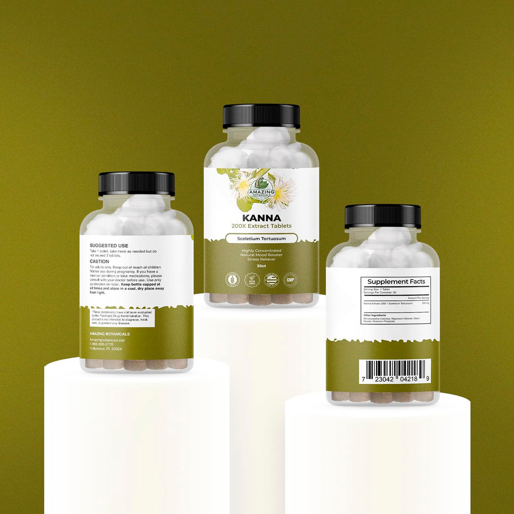 Row of kanna extract tablets showing high-potency form