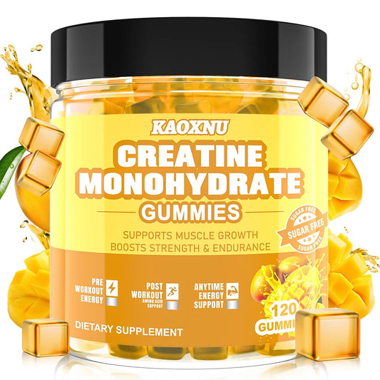 KAOXNU Creatine Monohydrate Gummies – 2 Pack, 120 Count, Sugar Free, Vegan