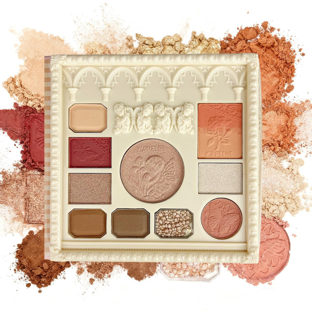 K'APEINE 10Colors palette compact mirror for on-the-go touch-ups.
