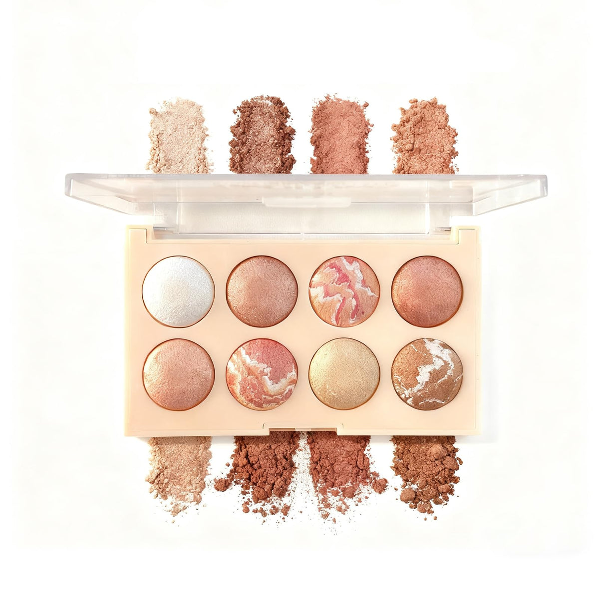 K'APEINE baked powder palette front view for versatile all-day looks