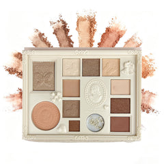 K'APEINE Nude Eyeshadow Palette with embossed disc case and mirror for on-the-go touch-ups
