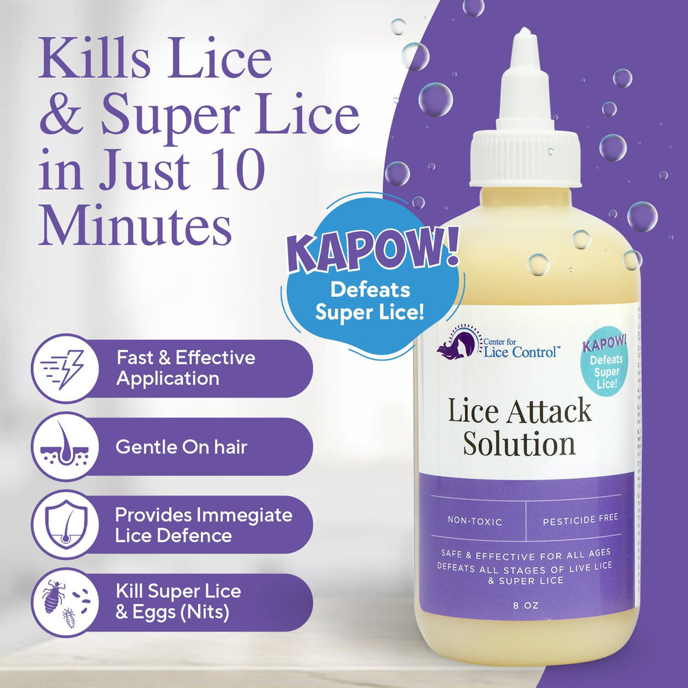 Kapow head lice shampoo scent illustration emphasizing pleasant fragrance.