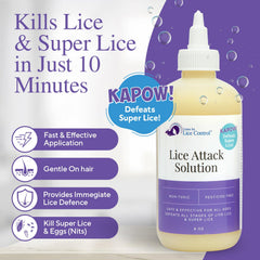 Kapow head lice shampoo scent illustration emphasizing pleasant fragrance.