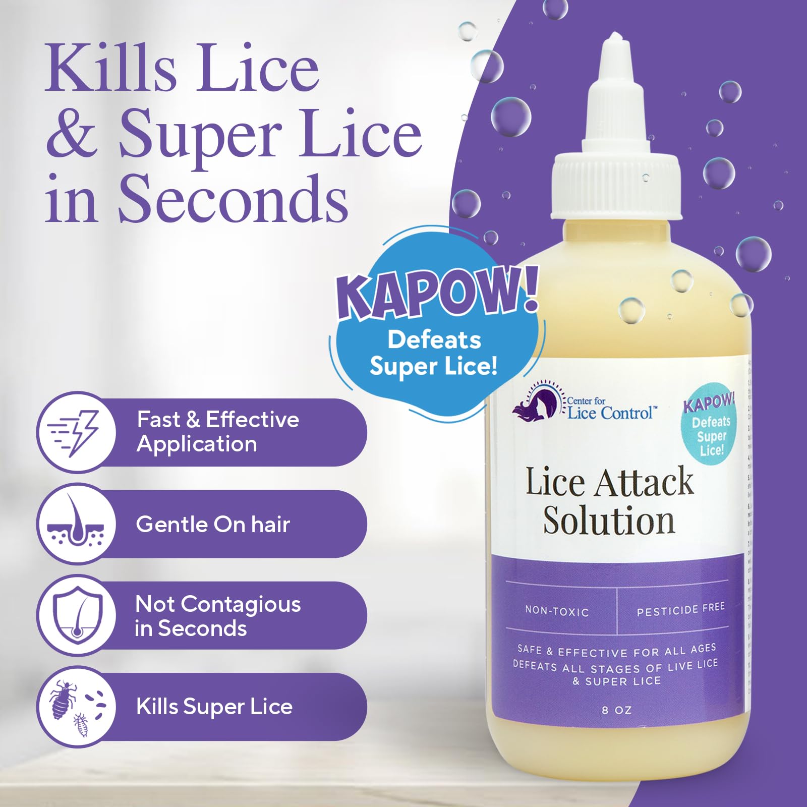 Kapow lice eggs removal action demonstrates effective treatment