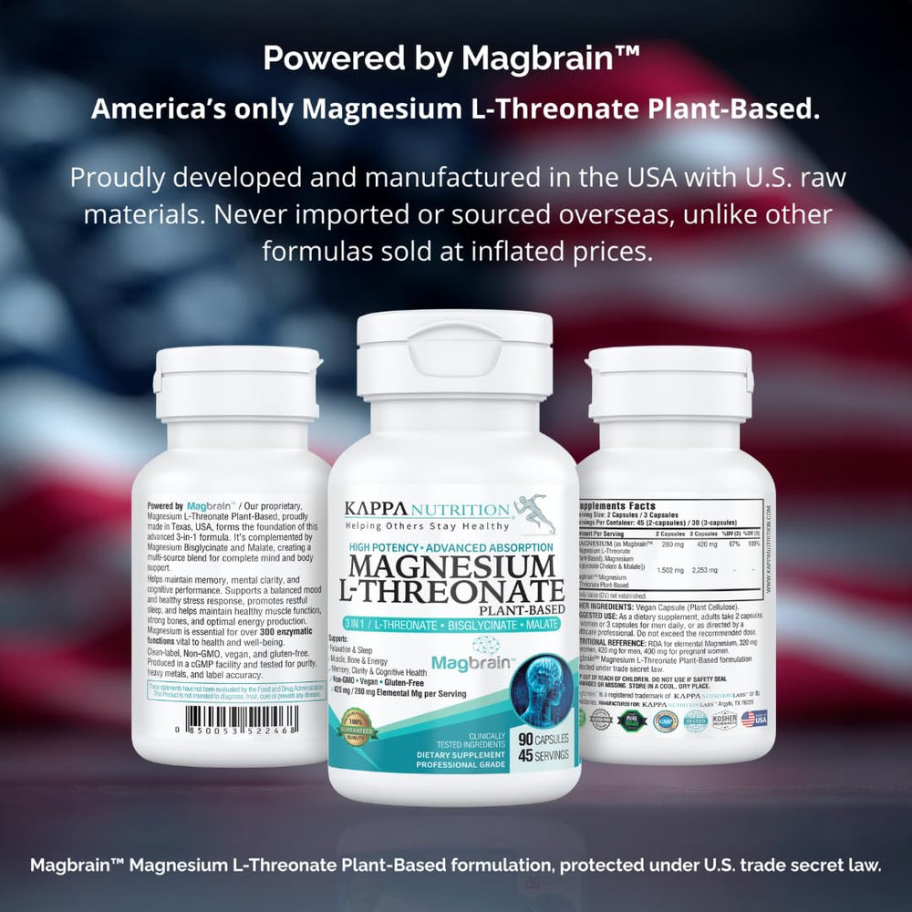 Serving size: 3 capsules for Magbrain Magnesium L-Threonate