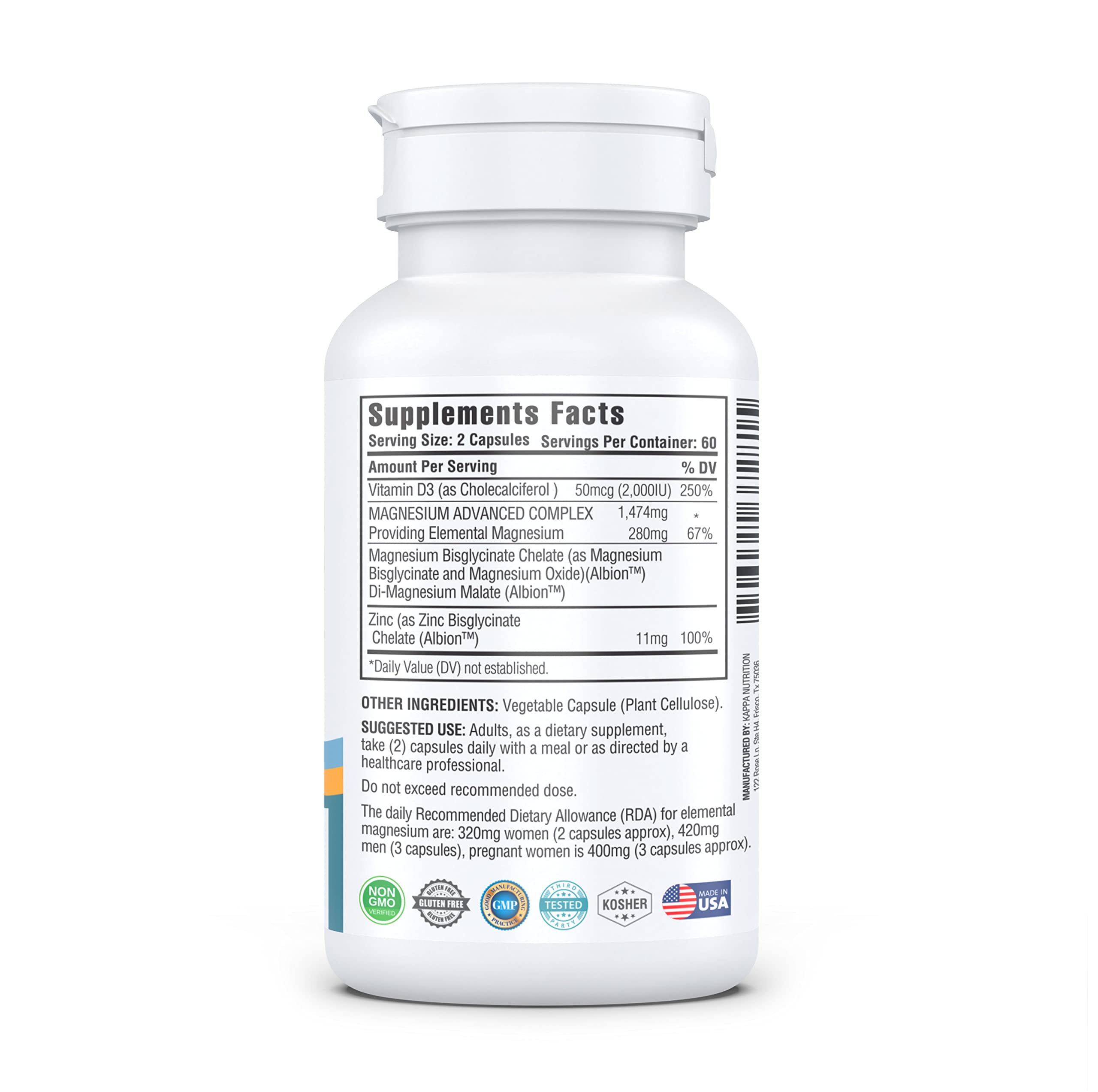 Manufactured in a GMP-certified facility in Texas, USA