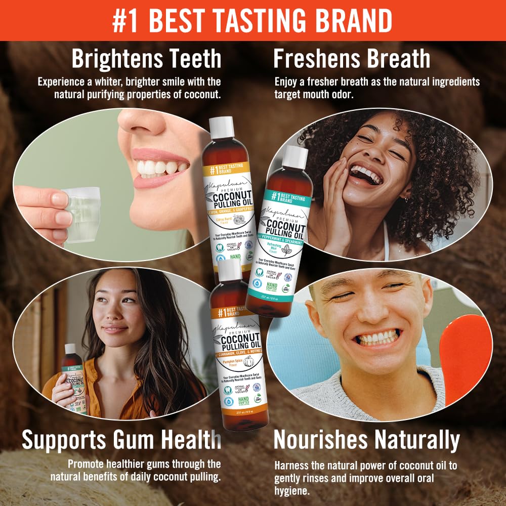 Ingredients and purity icons for Kapuluan coconut pulling oil