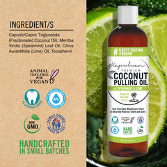 Ayurvedic mouthwash with spearmint and lime essential oils