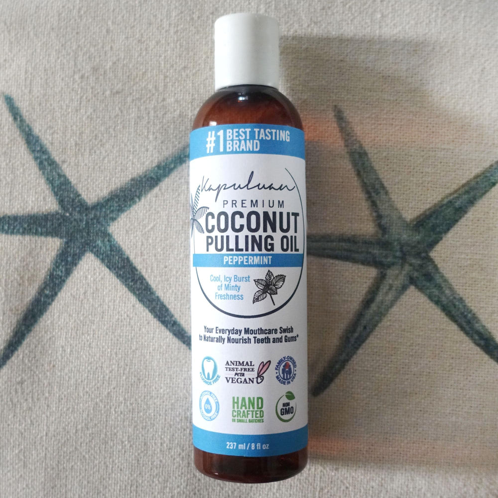 Peppermint flavor oil close-up