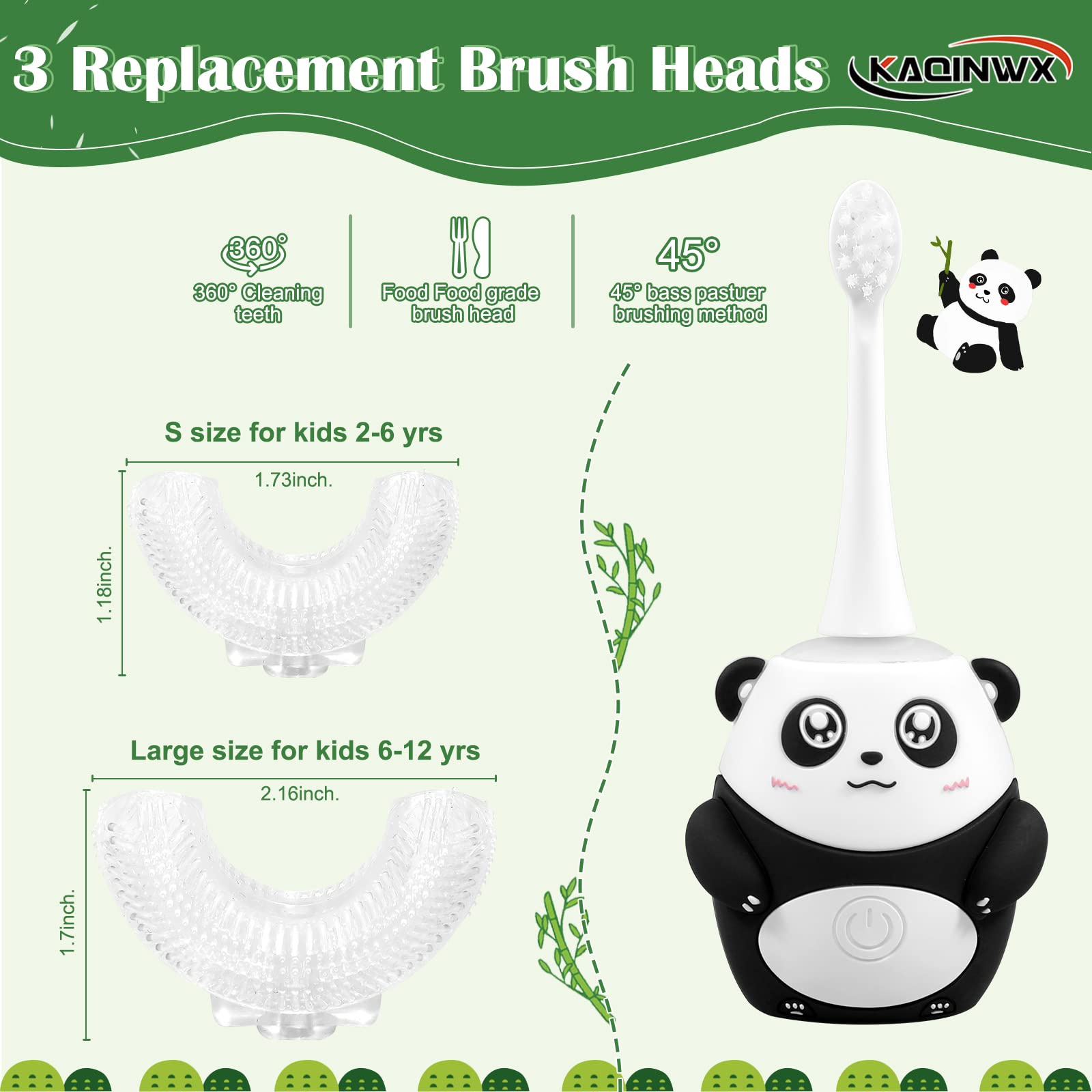 KAQINWX kids toothbrush IPX7 waterproof rating