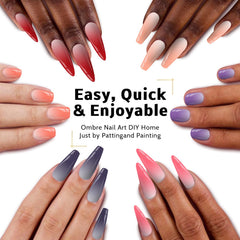 Karroy 12-color ombre gel palette for vibrant, blendable gradients.