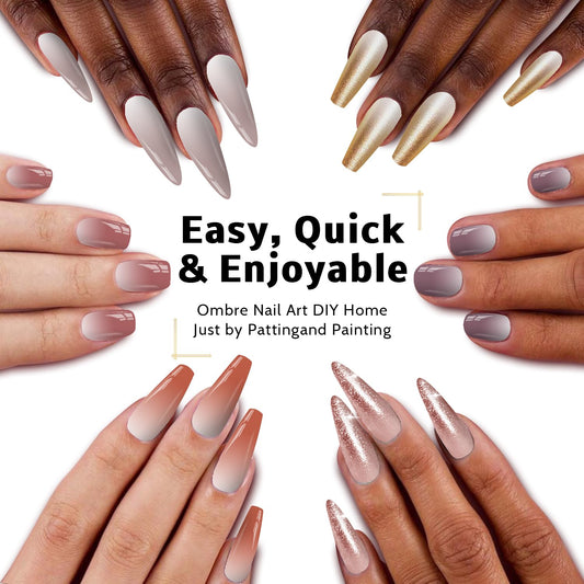 Karroy Ombre Gradient Gel Nail Paint demonstrating smooth blending with sponge