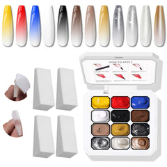 Karroy palette with metallic gel colors for DIY ombre nails