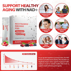 NAD+ supplement ingredients: NR, Resveratrol, Quercetin, PQQ