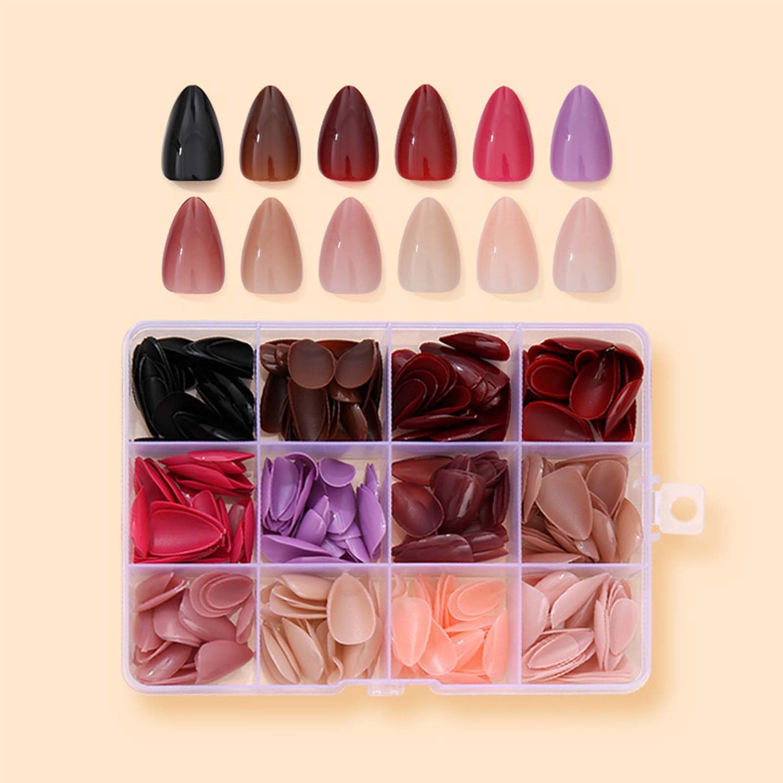 KASOICRA 12-pack almond nails color 02 offers durable, reusable faux nails for DIY use
