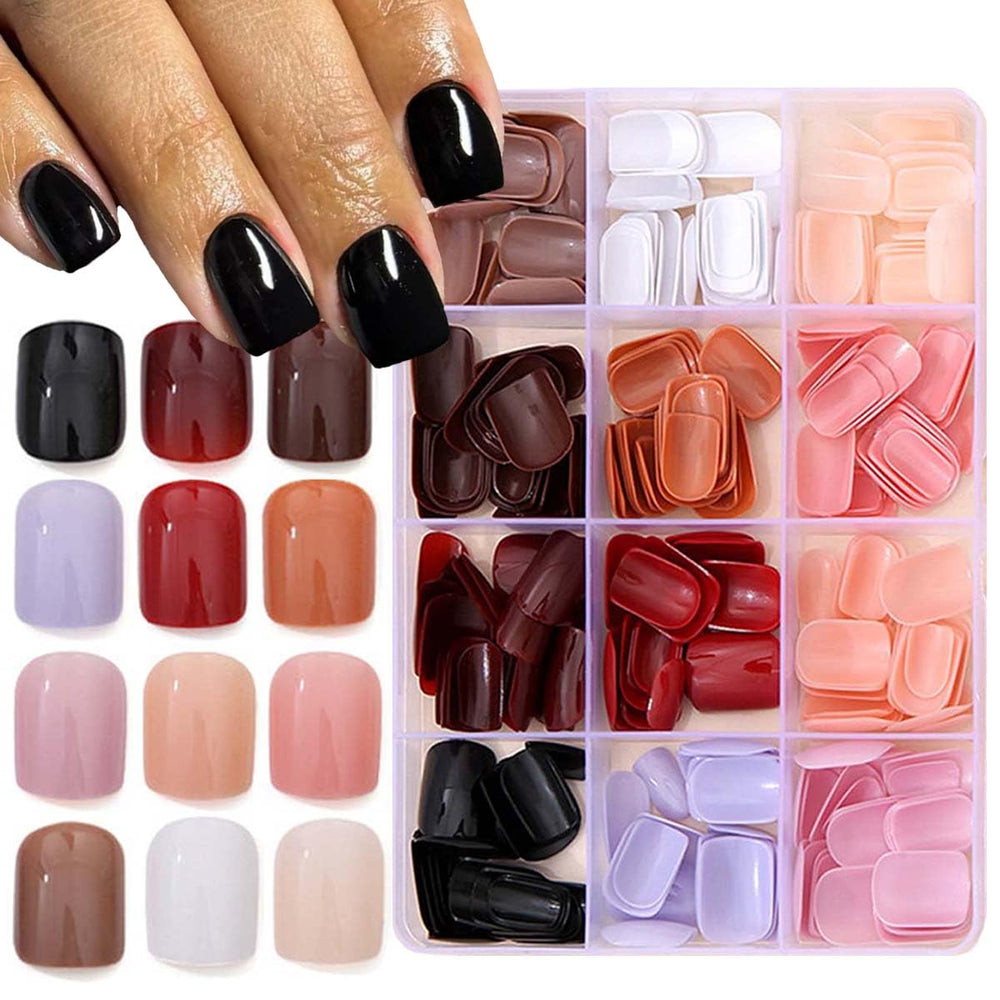 KASOICRA 12-pack square nails collection offers versatile colors for at-home manicures.