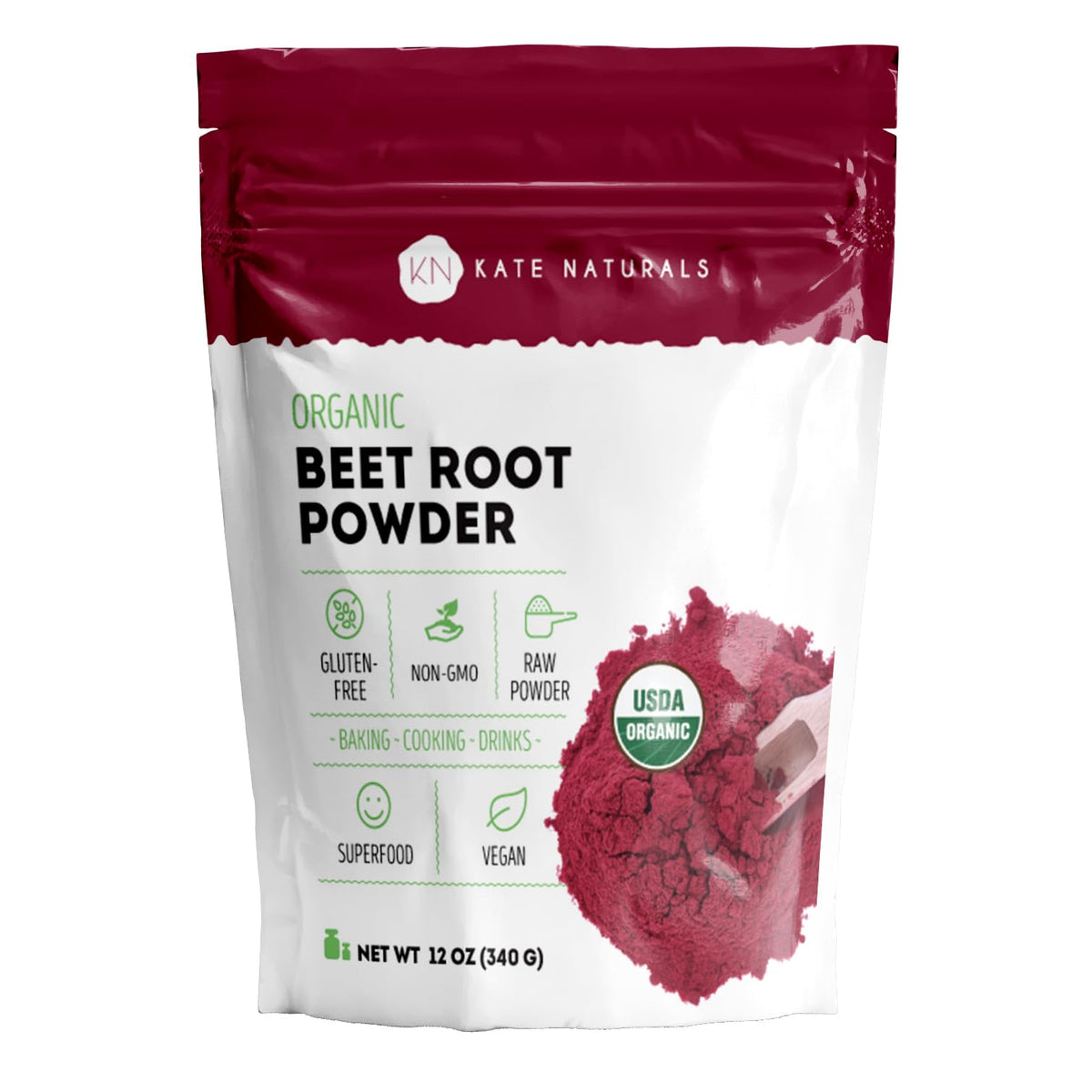 Kate Naturals Organic Beet Root Powder jar - 12oz