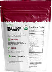 Beet root powder being poured into a smoothie