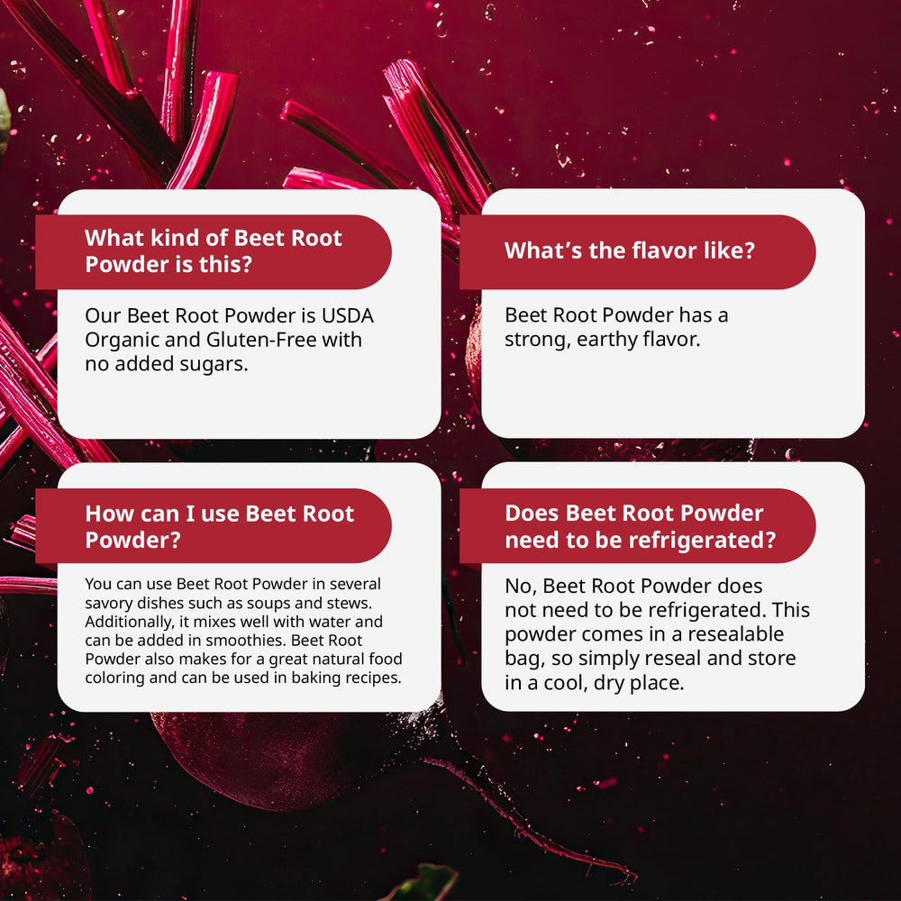 Beet root powder added to a smoothie