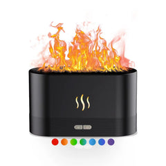 Kathluce flame humidifier deepblack glows in seven colors for a calming ambience.