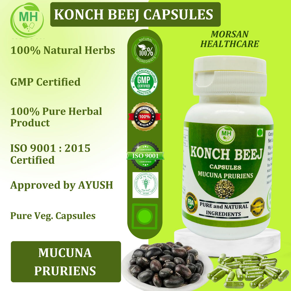 Ingredients label close-up for Kaunch Beej Capsules