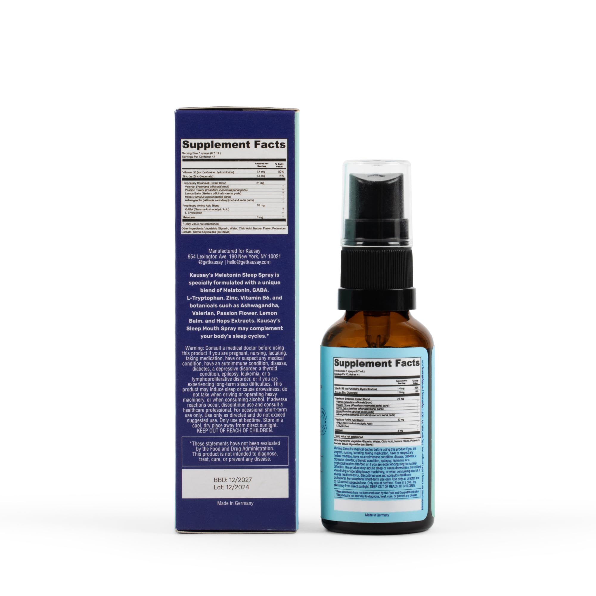 Usage instructions for Kausay Sleep Mouth Spray