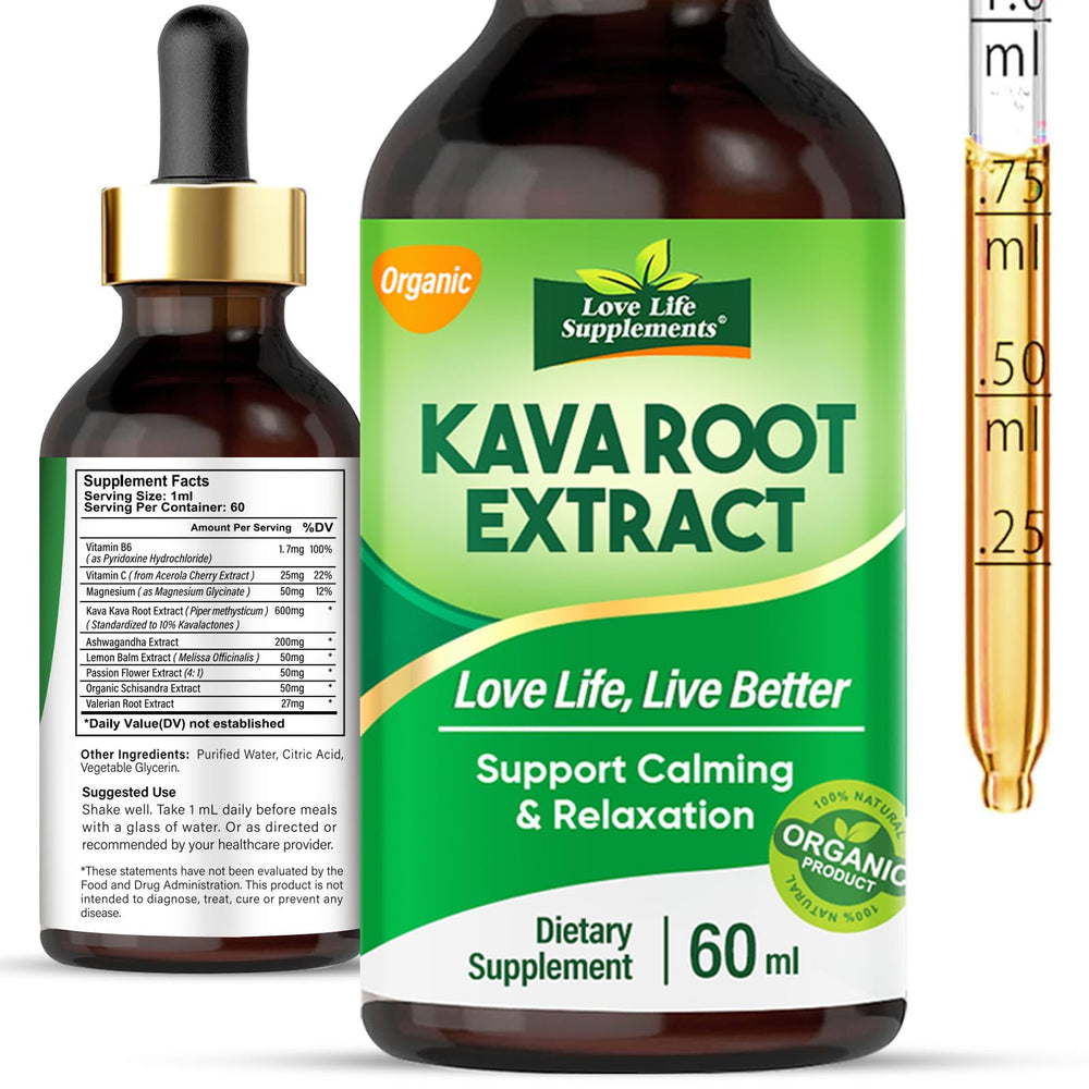 Bottle of Kava Kava root extract drops