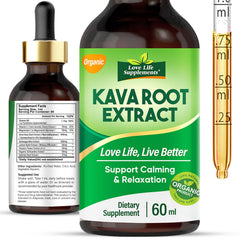 Bottle of Kava Kava root extract drops