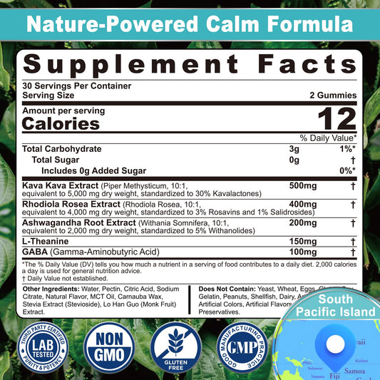 Kava Kava Gummies bottle with label