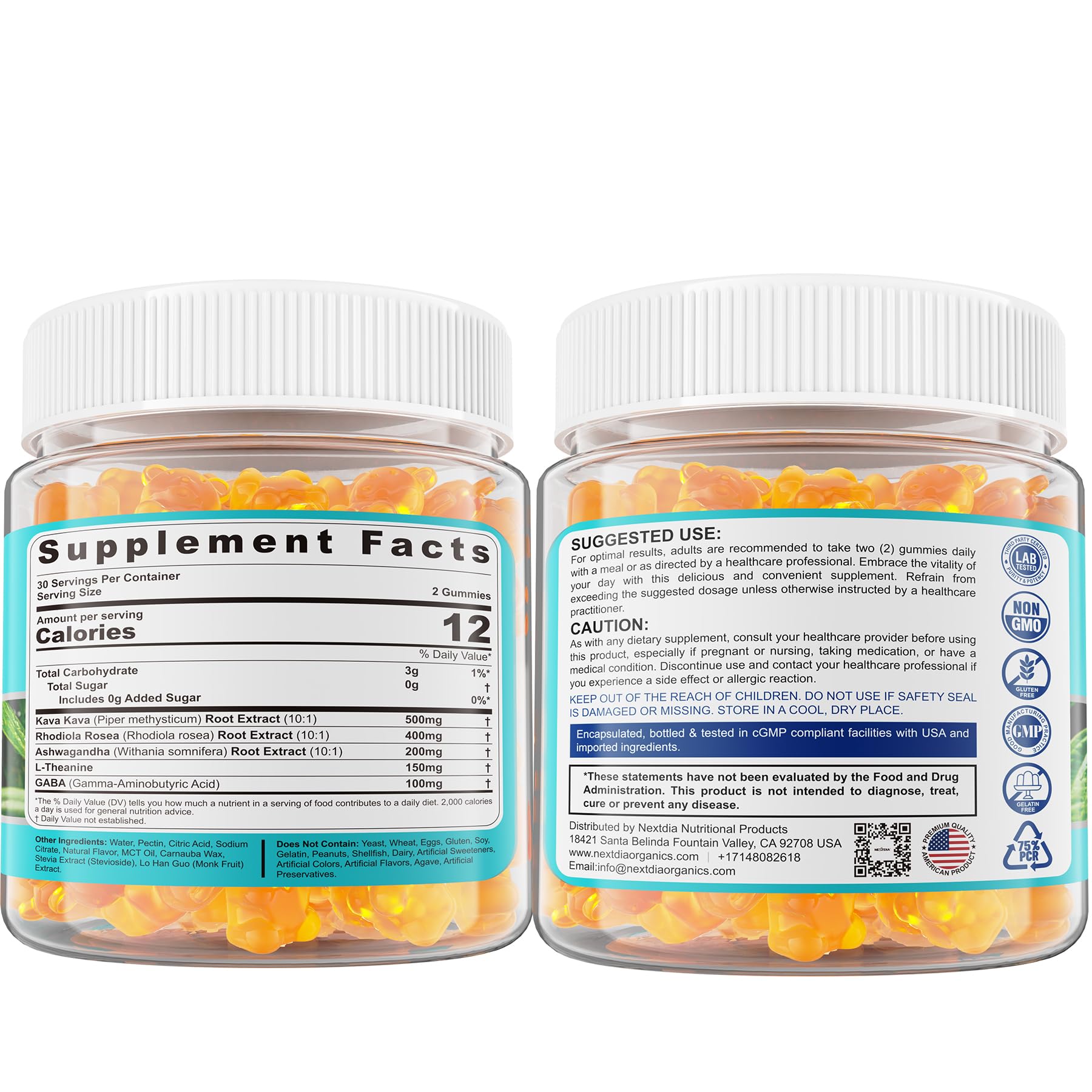 60-count bottle of Kava Kava Gummies