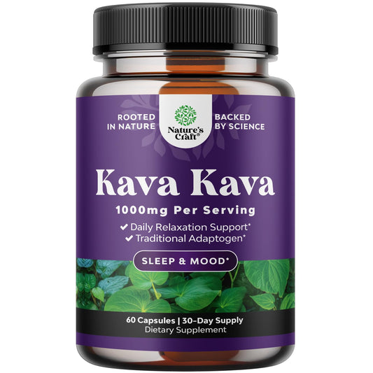 Kava Kava Root Extract 1000mg capsules – front view