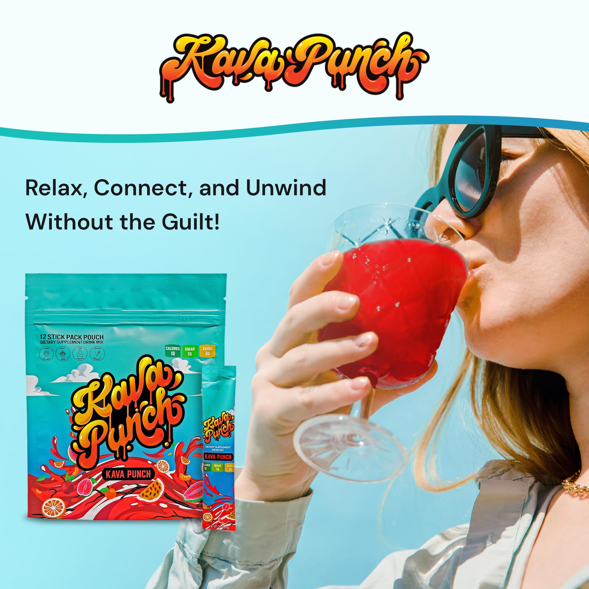 KAVA PUNCH on-the-go display pack in retail setting