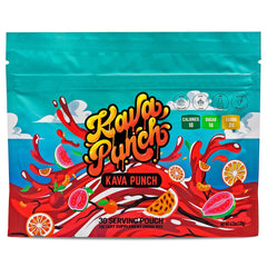 Front view of Kava Punch Relaxation Powder 30-serving pouch