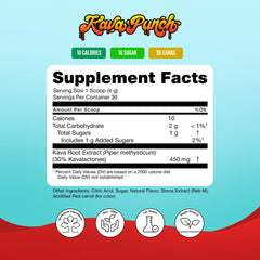 Kava Punch Relaxation Powder packaging label