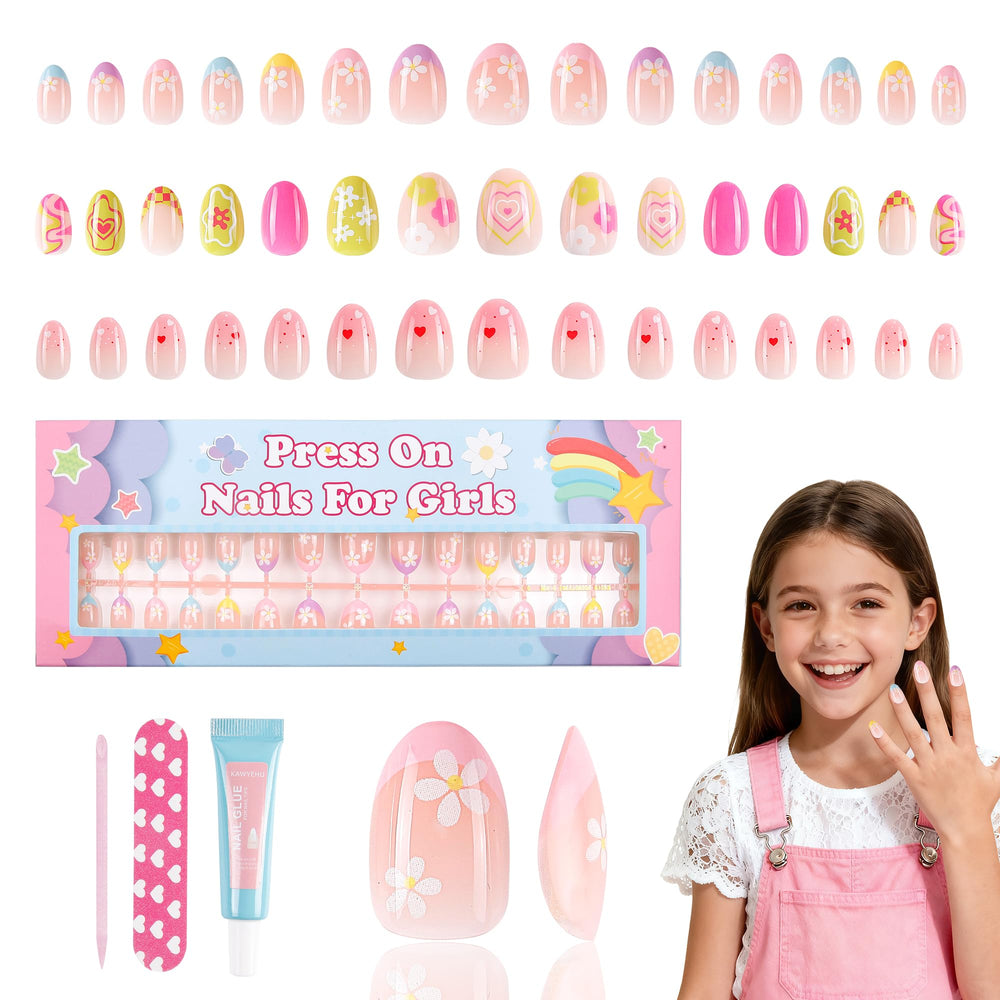 Kawyehu 90-piece kids press-on nails for easy at-home manicures.
