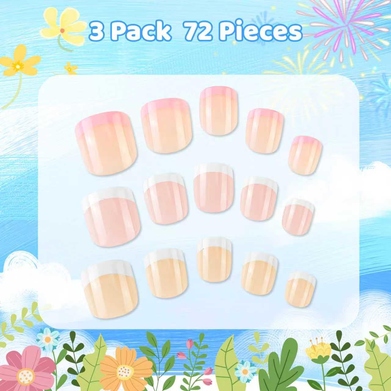 Kawyehu quick-apply nails with adhesive tabs for fast styling