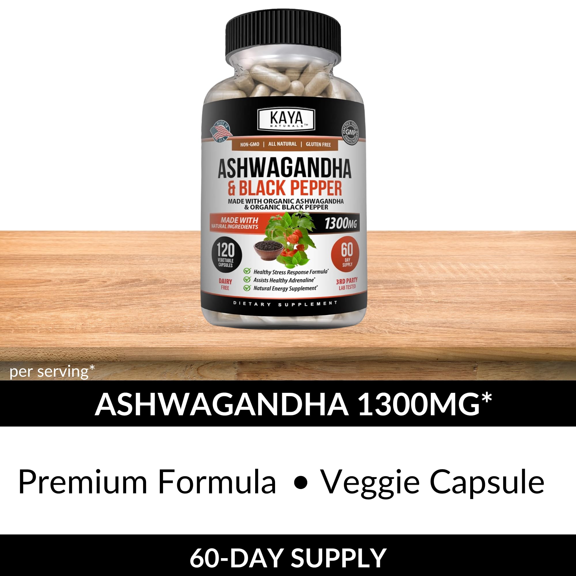 Black pepper extract and ashwagandha ingredients