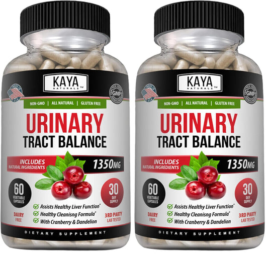 Kaya Naturals D-Mannose bottle with 60 veggie capsules – pack of 2 (front view)
