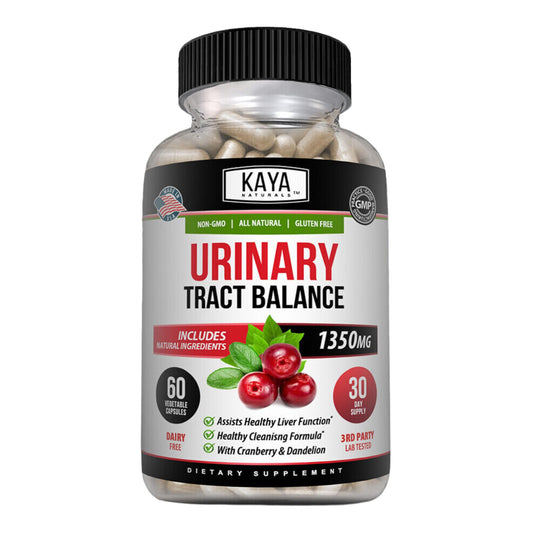 Kaya Naturals D-Mannose Urinary Tract Cleanse bottle label - 60 veggie capsules