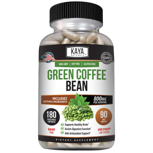 Kaya Naturals Green Coffee Bean Extract bottle label
