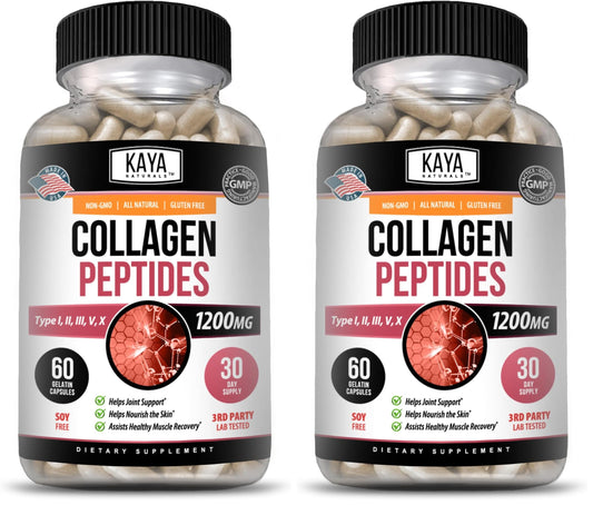 Front view of Kaya Naturals Multi Collagen Peptides Complex Pack 2