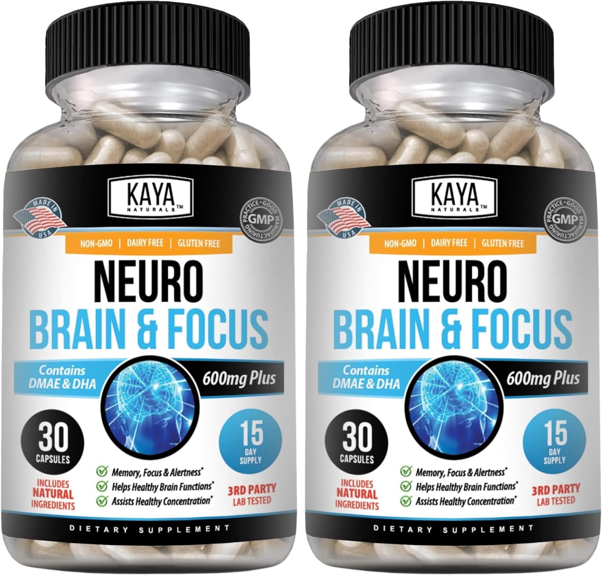 Kaya Naturals Neuro Brain bottle label