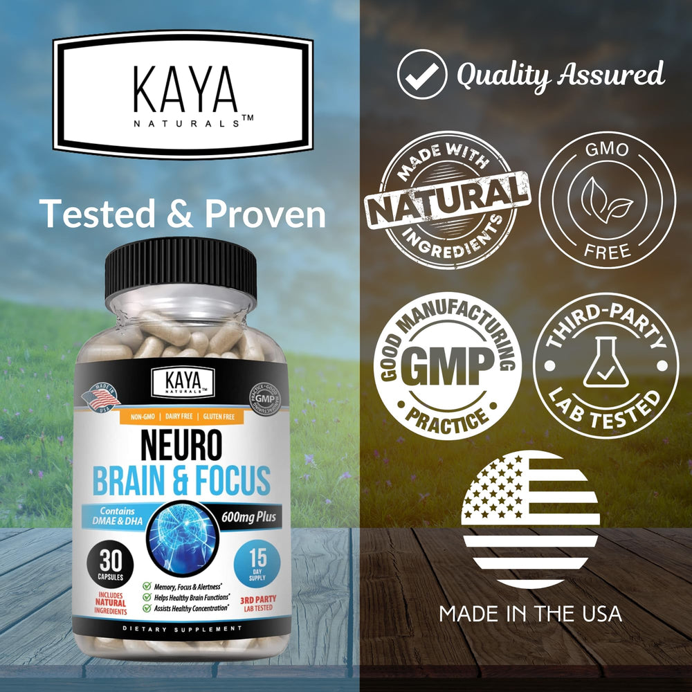 Front view Kaya Naturals Neuro Brain packaging
