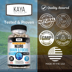 Front view Kaya Naturals Neuro Brain packaging
