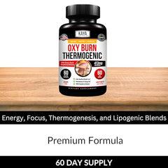Caffeine and natural ingredients illustration for Oxy Burn