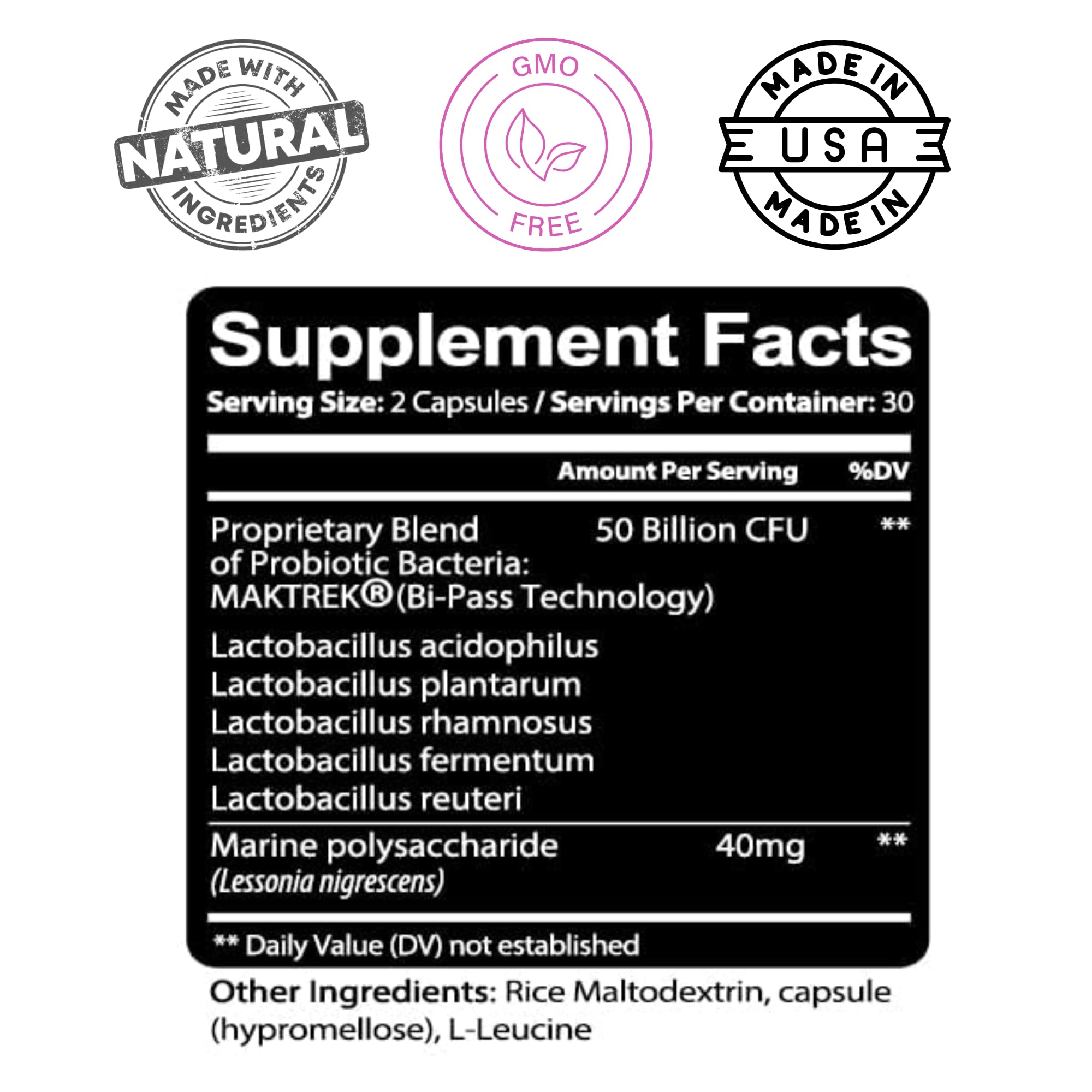 Front view of Kaya Naturals probiotic packaging