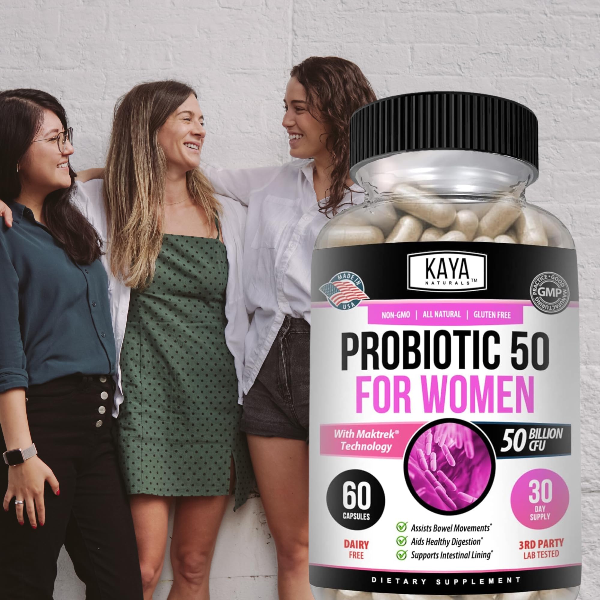Unpacked Kaya Naturals probiotic box and capsules