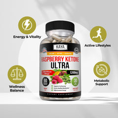 60-count Kaya Naturals Raspberry Ketone Keto Diet bottle
