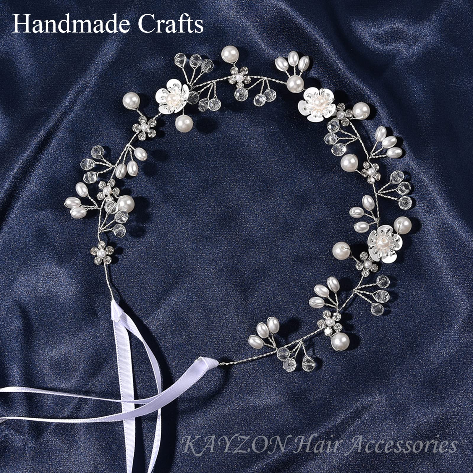 KAYZON silver princess headband sparkles on brides and bridesmaids